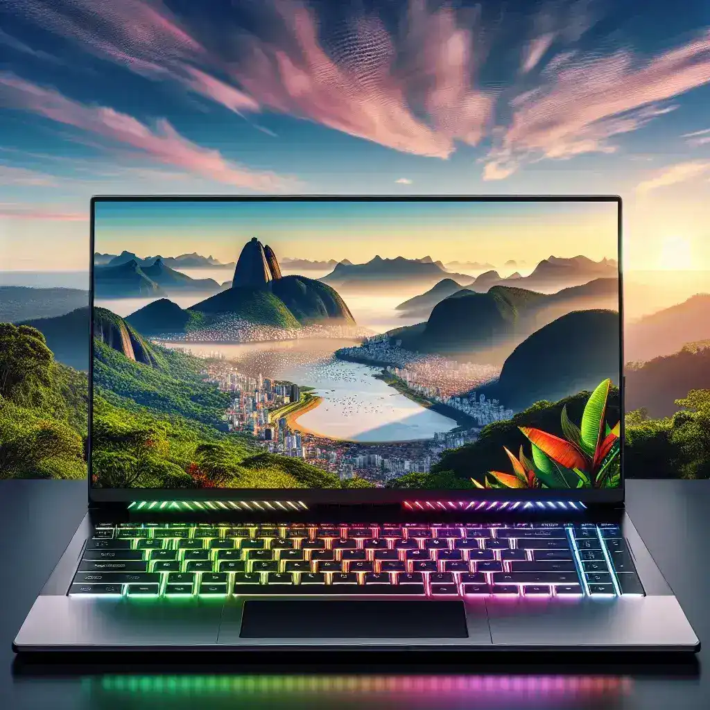 "Notebook Avell de alto desempenho com GPU RTX 4050, lançado no Brasil, exibindo design moderno e recursos avançados para gamers e profissionais."